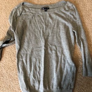 Light grey boatneck sweater